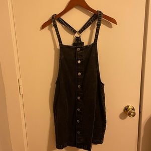 Black denim overall dress - American eagle